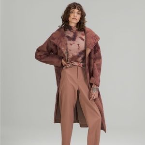 lululemon lab Textured Fleece Coat in Diamond Die Dusty Bronze Pelt